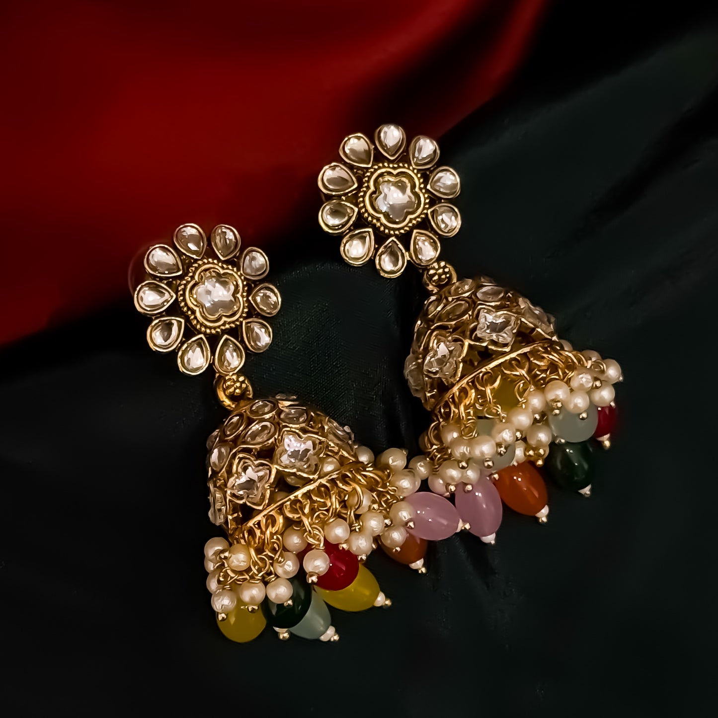 Meethika Pearl Kundan Necklace Set - Multi