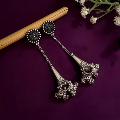 Sayali German Silver Jhumka Earrings
