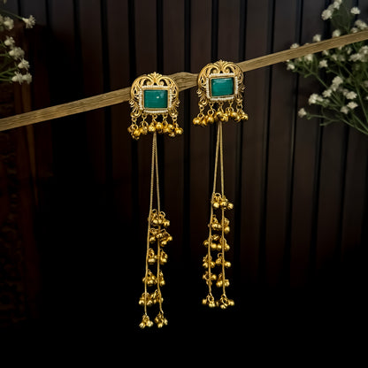 Romika Dehjoor Kashmiri Ghunghroo Earrings - Pastel Green