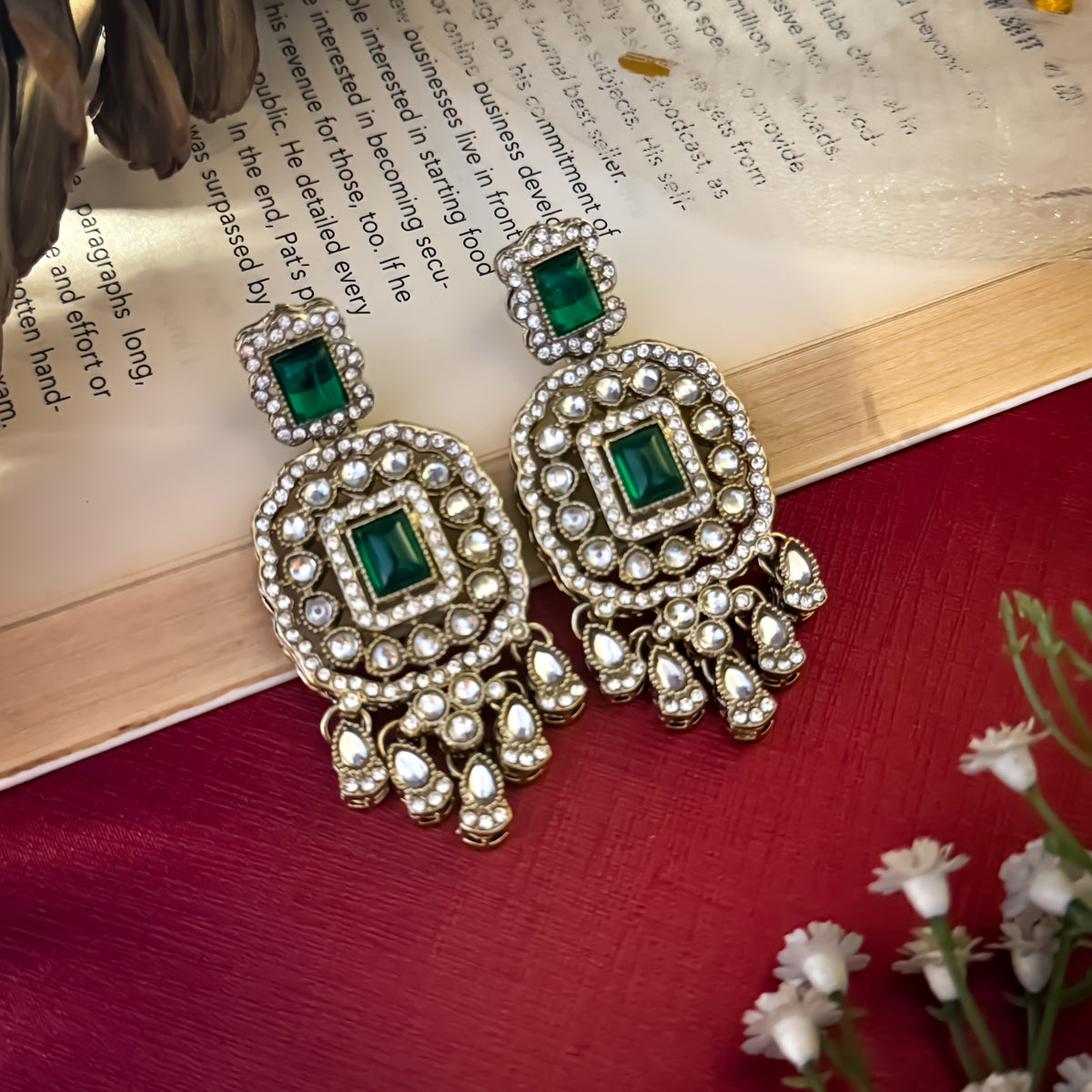 Emerald Green Ruhanika Kundan Choker Necklace Set