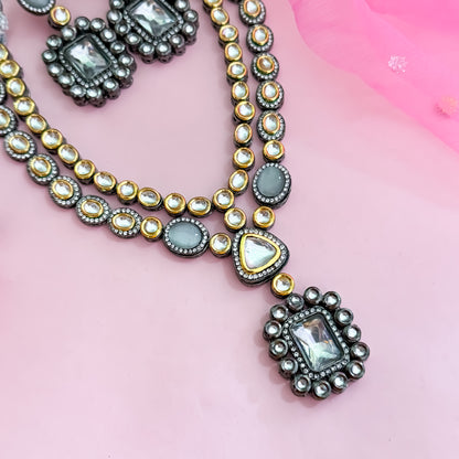 Shayna Double Layer Kundan Necklace Set