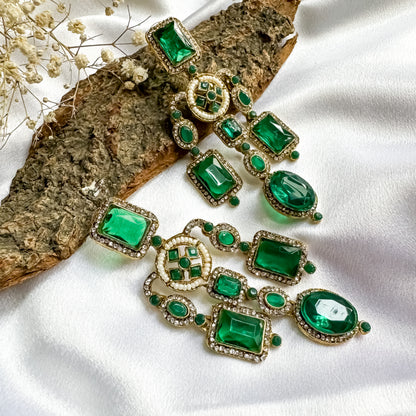 Ankita Inspired Drop Earrings - Green