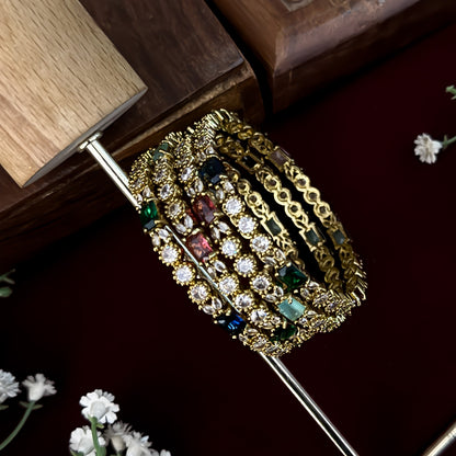 Multi Alvira Premium AD Bangles (Set of 4)