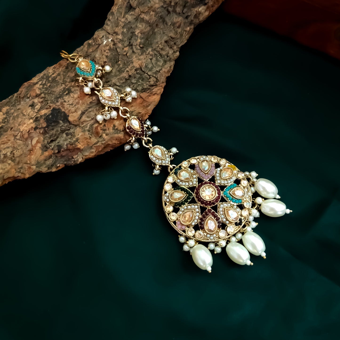 Saisha Royal Jadau Necklace Set - Multi