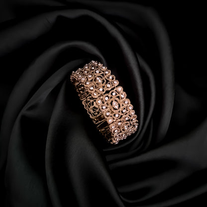 Sabrina Kundan Openable Bracelet/Kada - Golden