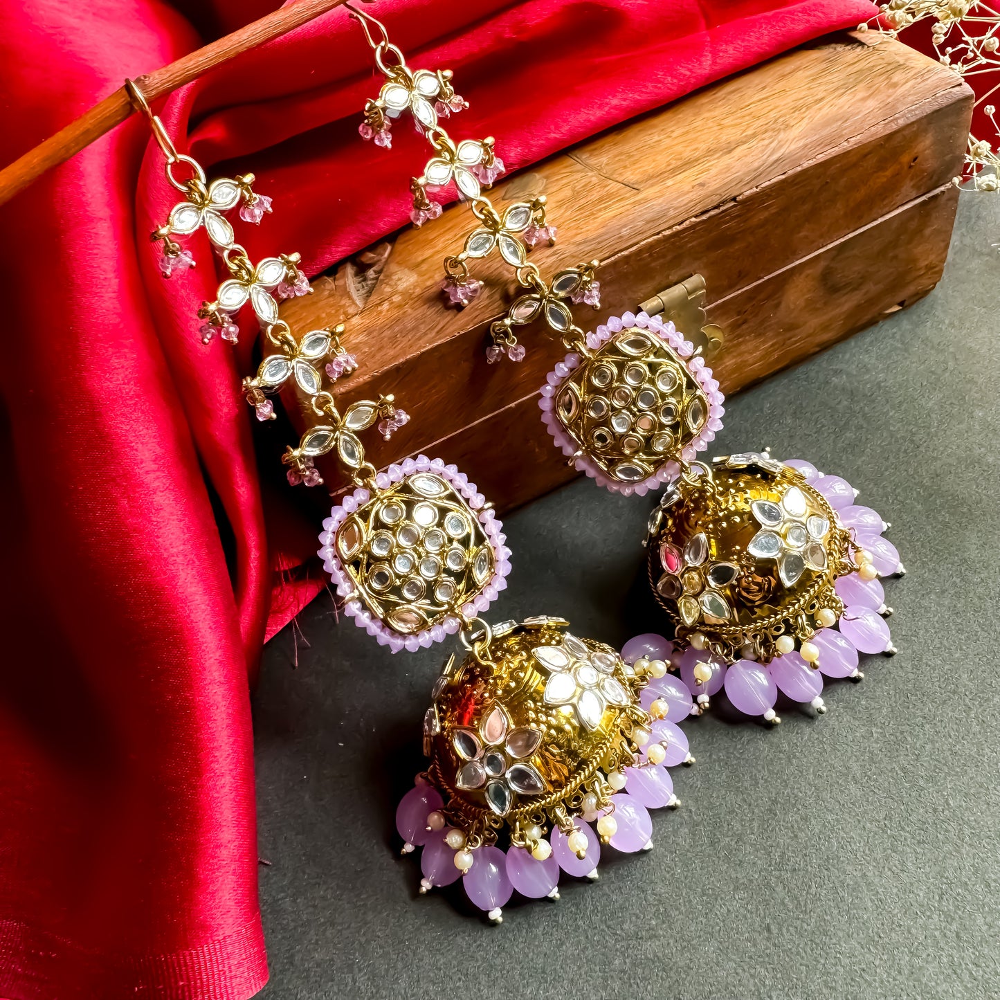 Kanak Jhumka Earrings - Lavender