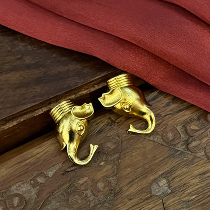 Ella Elephant Polki Mini Necklace Set - Golden