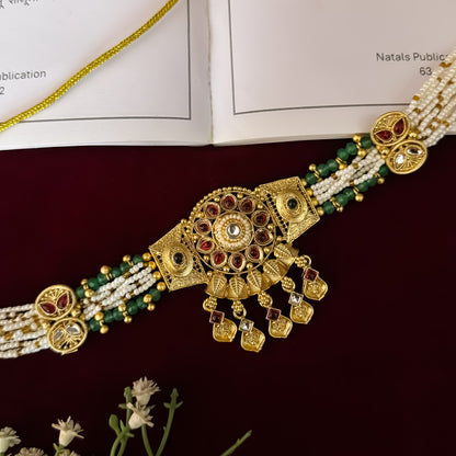 Himanshi Premium Heritage Rajwadi Necklace Set