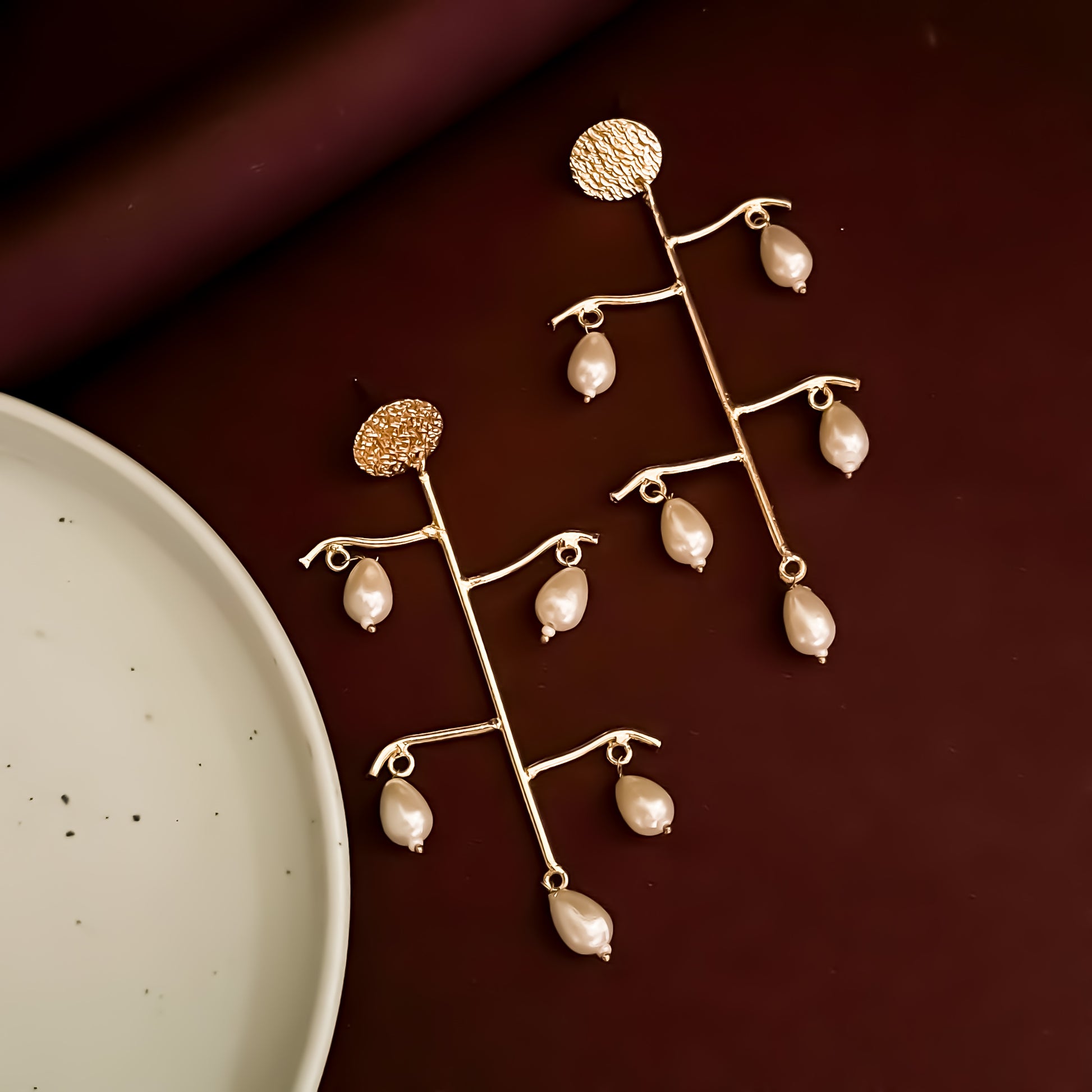 Disney Pearl Brass Earrings