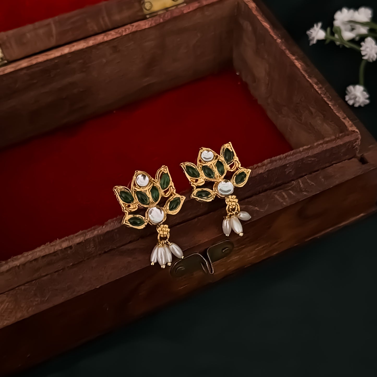 Lotus Rice Pearl Necklace Set