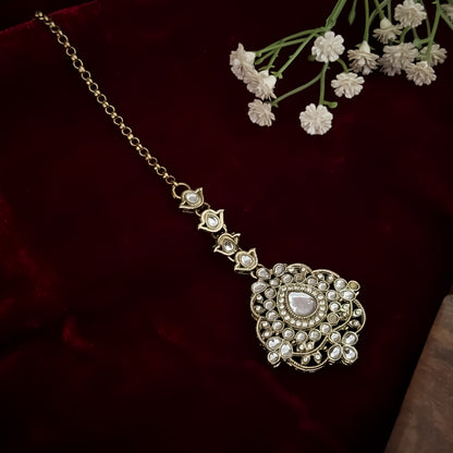 Vanshika Designer Zircone Golden Necklace Set