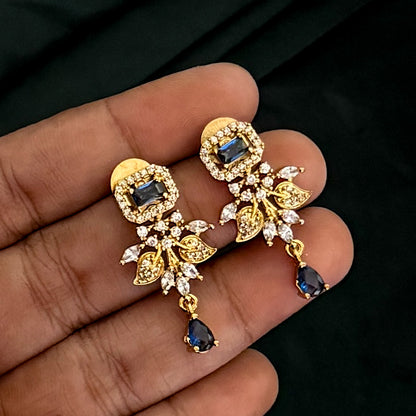Shreshtha AD Necklace Set - Blue