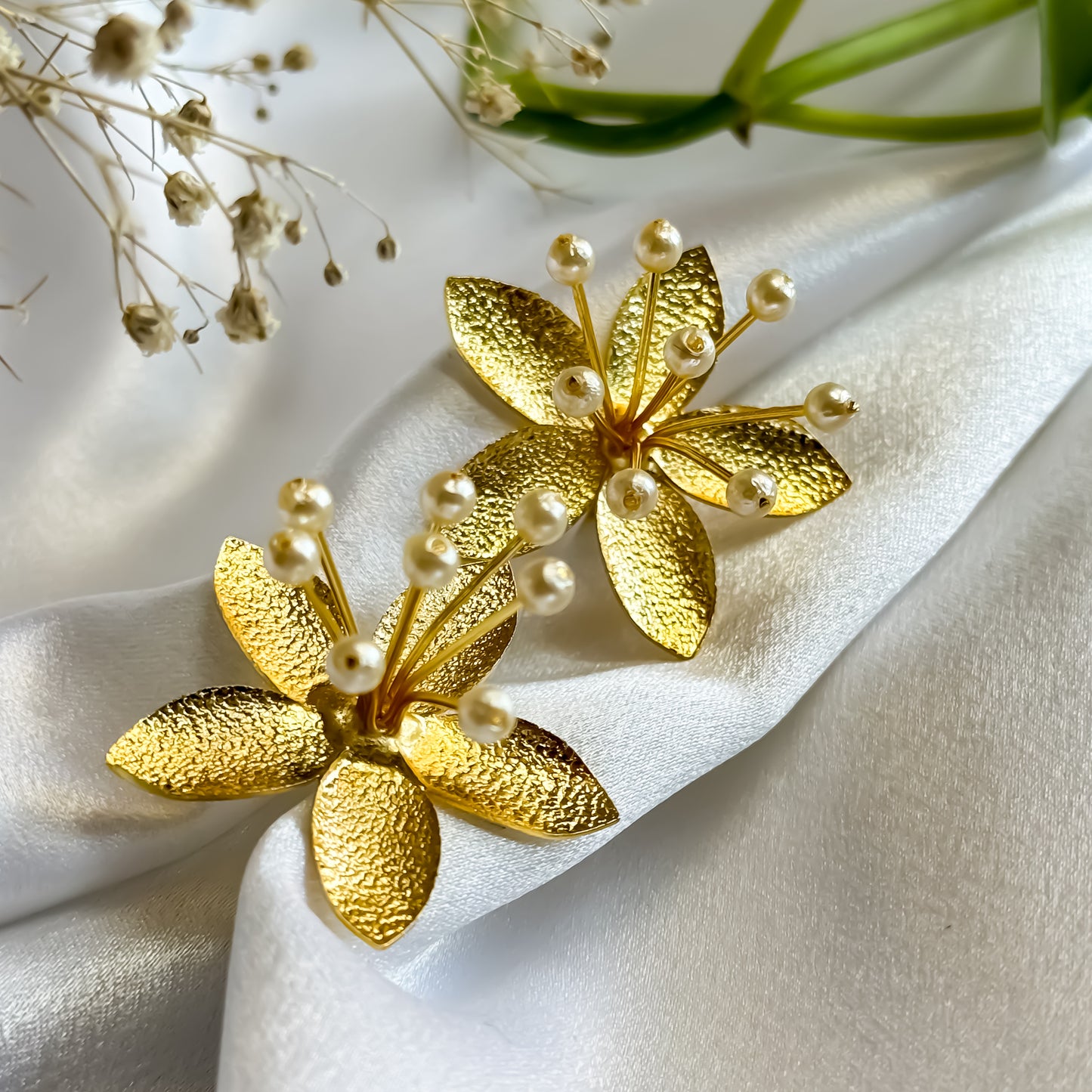 Unique Floral Handcrafted Brass Earrings