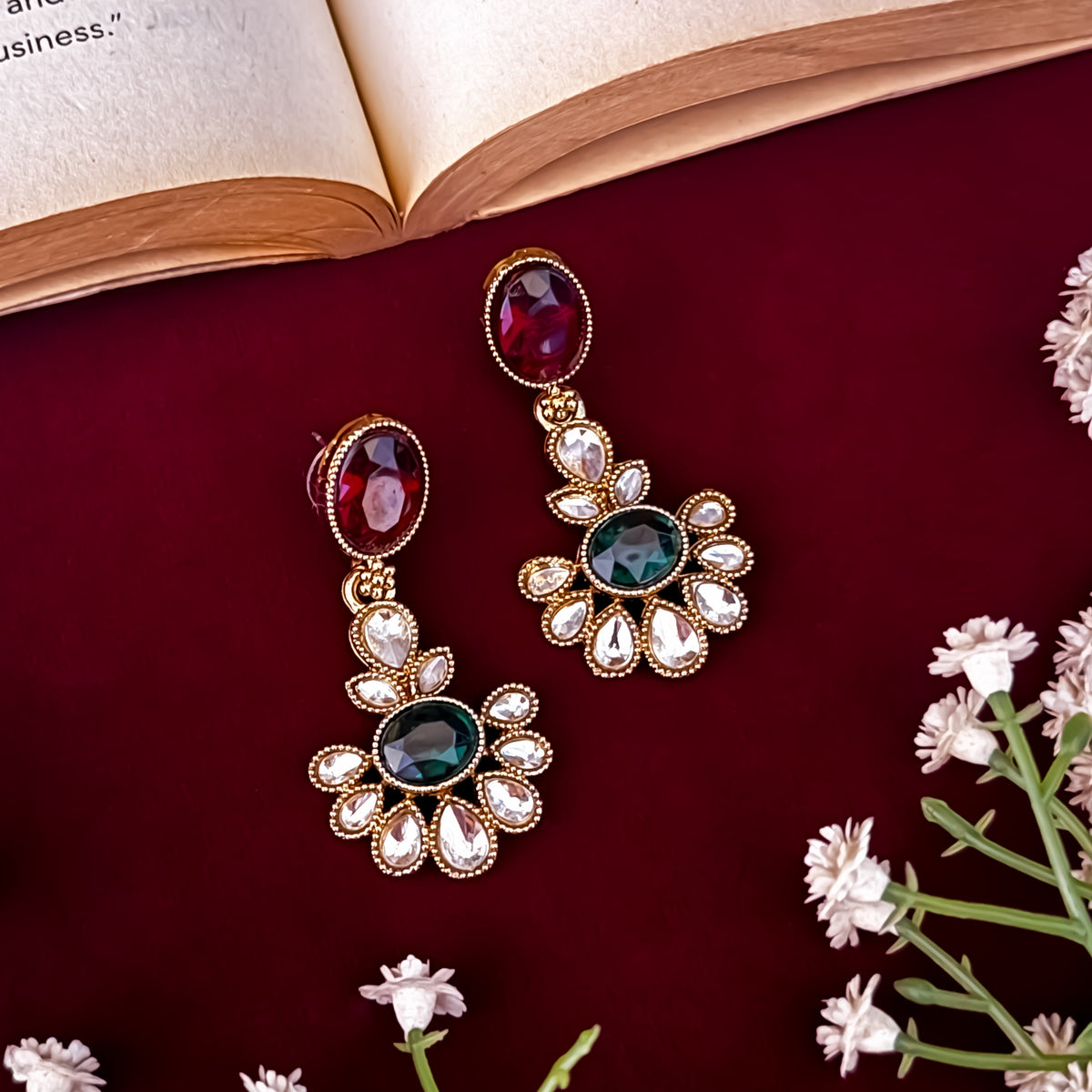 Multi Raisha Floral Kundan Necklace Set