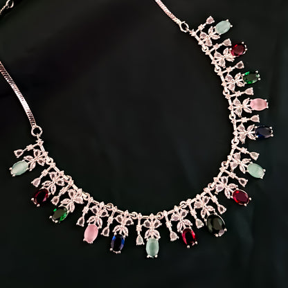 Charlotte American Diamond Necklace Set - Multi