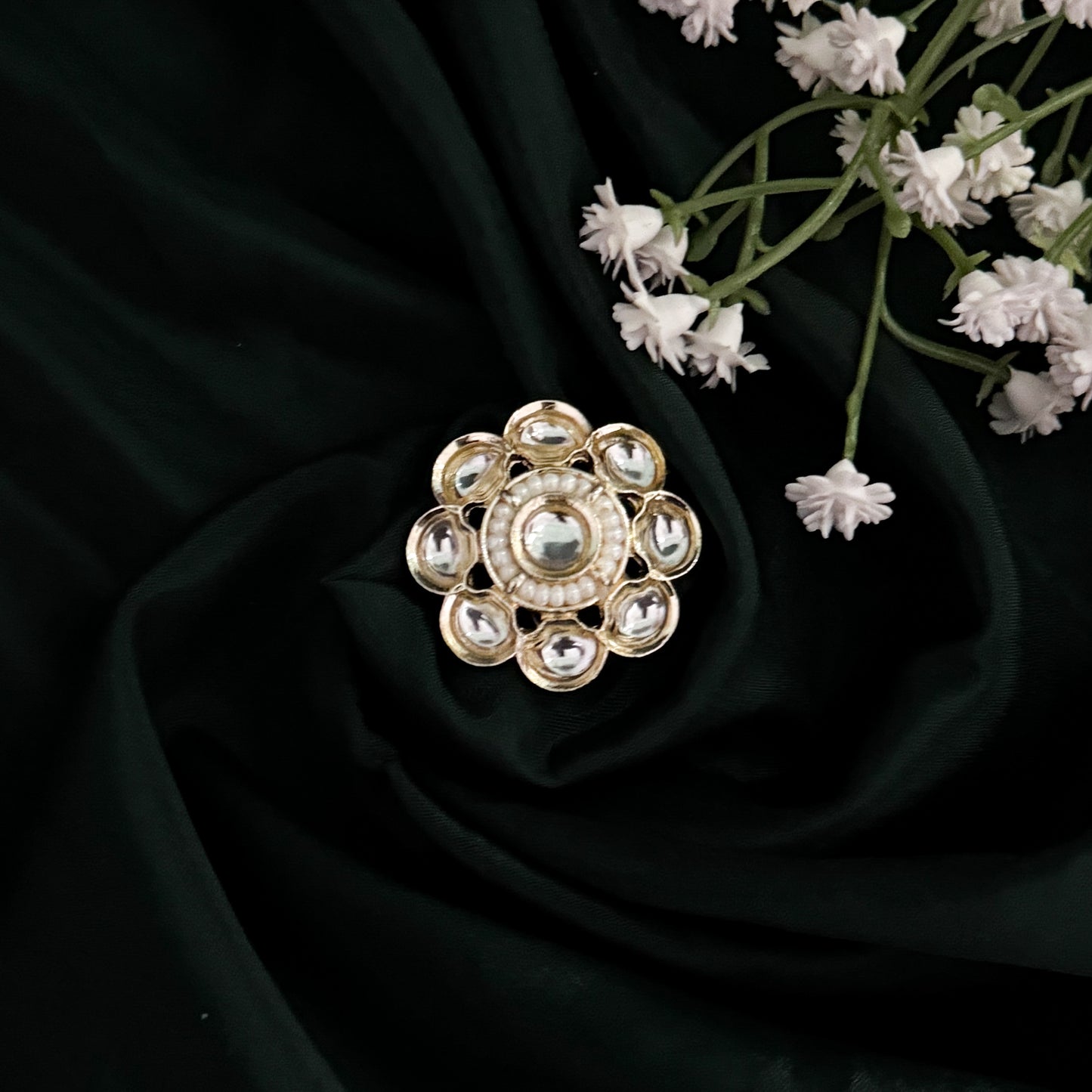 Saanvi Dabi kundan Adjustable Ring
