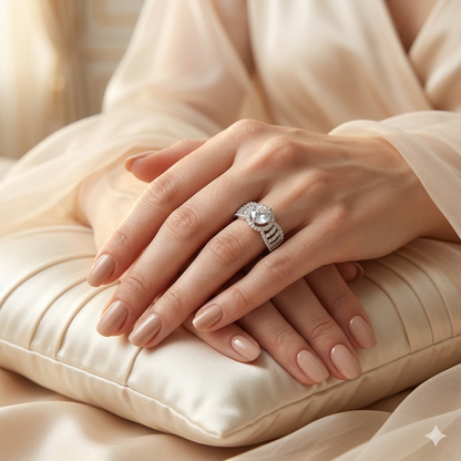 Avene American Diamond (AD) Silver Adjustable Ring