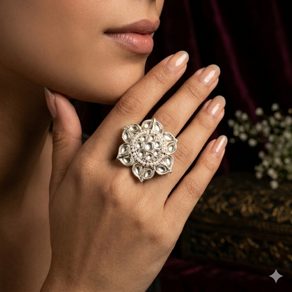 Vanya Dabi kundan Adjustable Ring