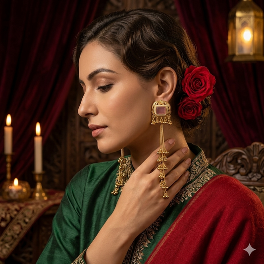 Romika Dehjoor Kashmiri Ghunghroo Earrings - Pastel Pink