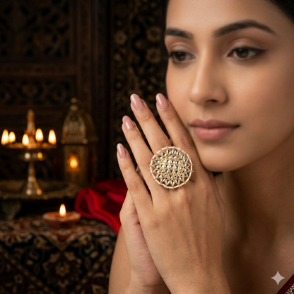 Sejal Kundan Adjustable Ring