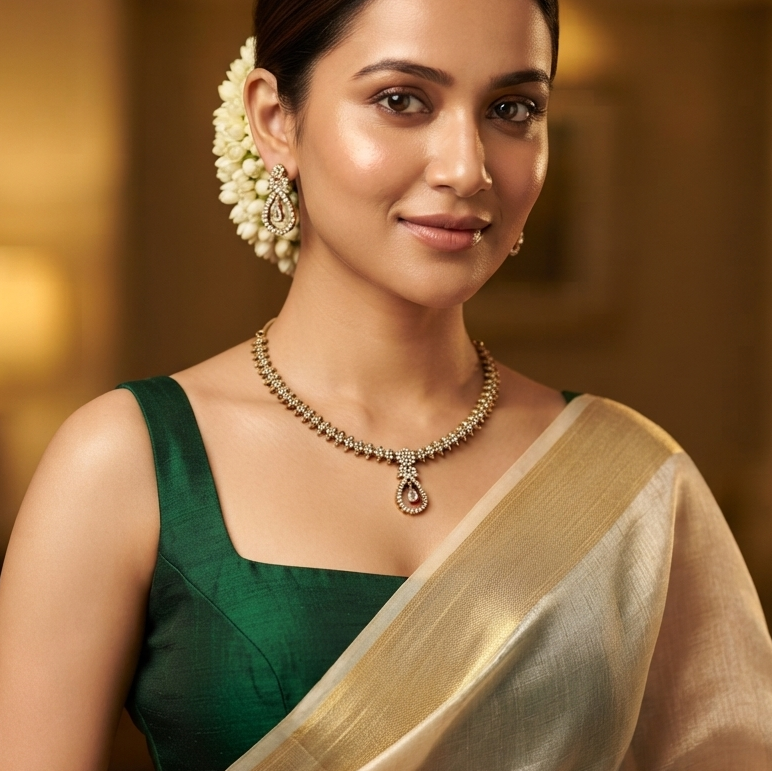 Subhashini Minimal AD Necklace Set