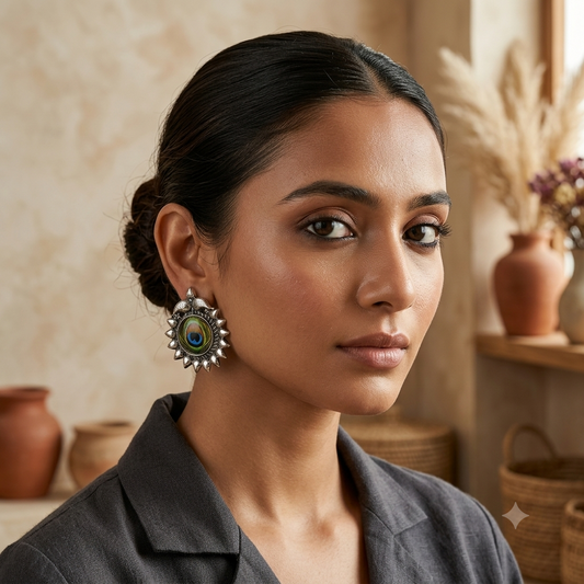 Girija Oxidised Stud Earrings