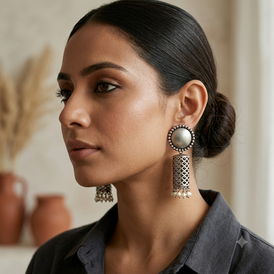 Fida Handcarved SLA Brass Jhumka Earrings