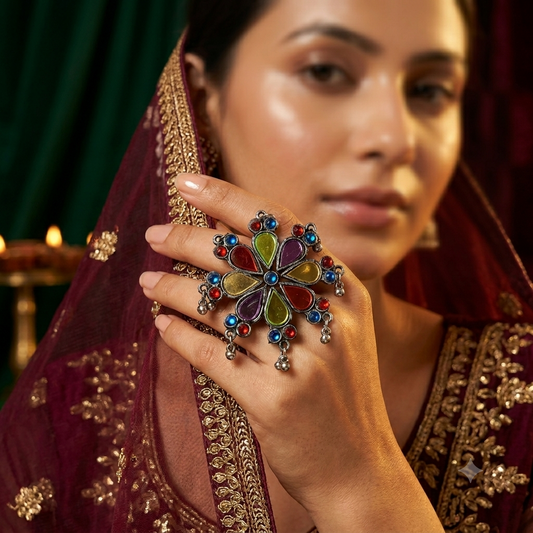 Multi hue Adjustable Ring