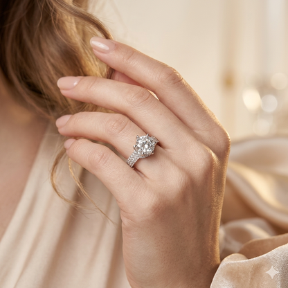 Eliana Crown American Diamond (AD) Silver Adjustable Ring