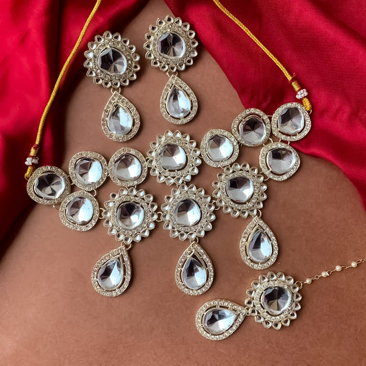 Piyali Royal Choker Necklace Set with Earrings & Tika