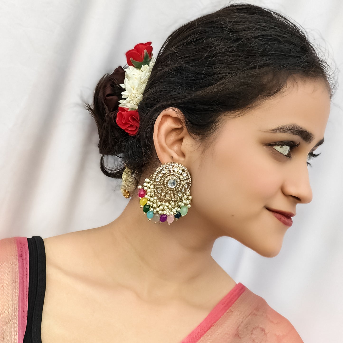 Jiya Dabi Kundan Earrings- Multi