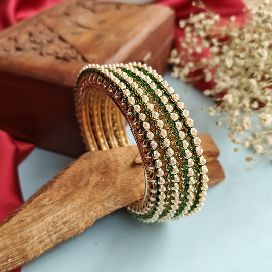 Inaya Pearl Bangle Set of 4