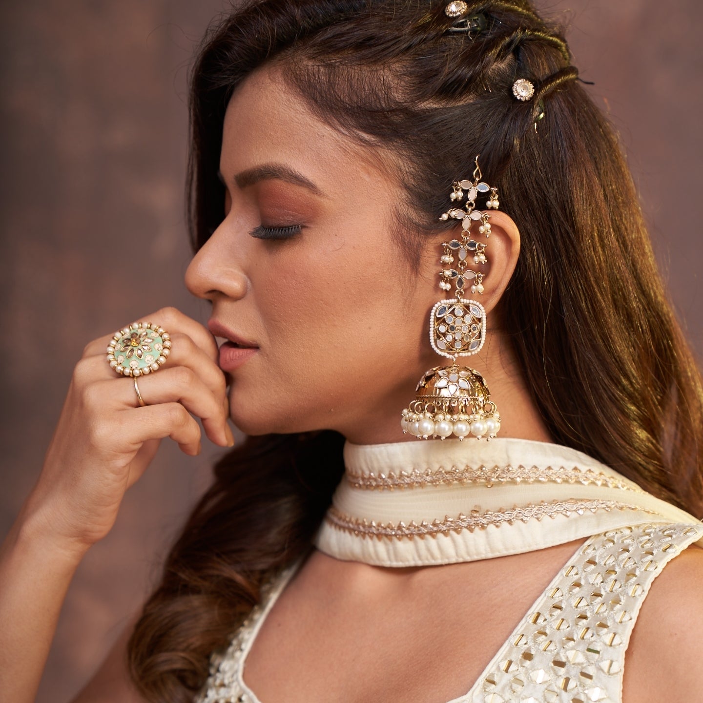 Kanak Jhumka Earrings - Golden