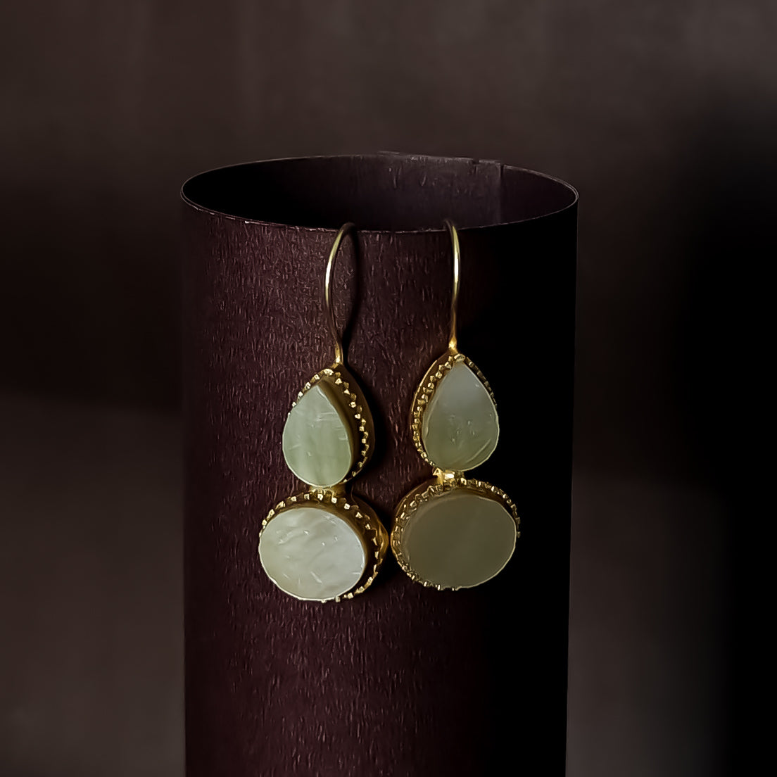Natural Mother of Pearls (MOP) Handcrafted Brass Earrings