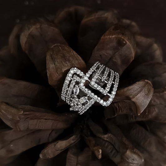 Amelia American Diamond Adjustable Ring