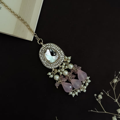Anika Pearl Necklace Set- Lavender