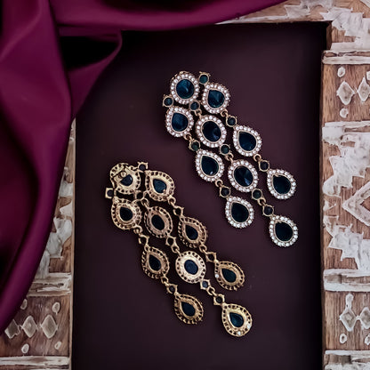Anvi Dangler Lightweight Earring-  Peacock Blue
