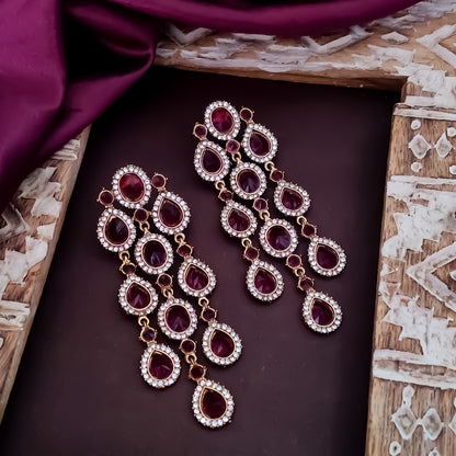 Anvi Dangler Lightweight Earring-  Wine