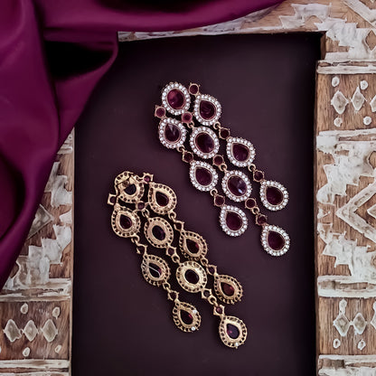 Anvi Dangler Lightweight Earring-  Wine