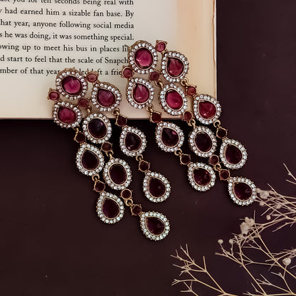 Anvi Dangler Lightweight Earring-  Wine