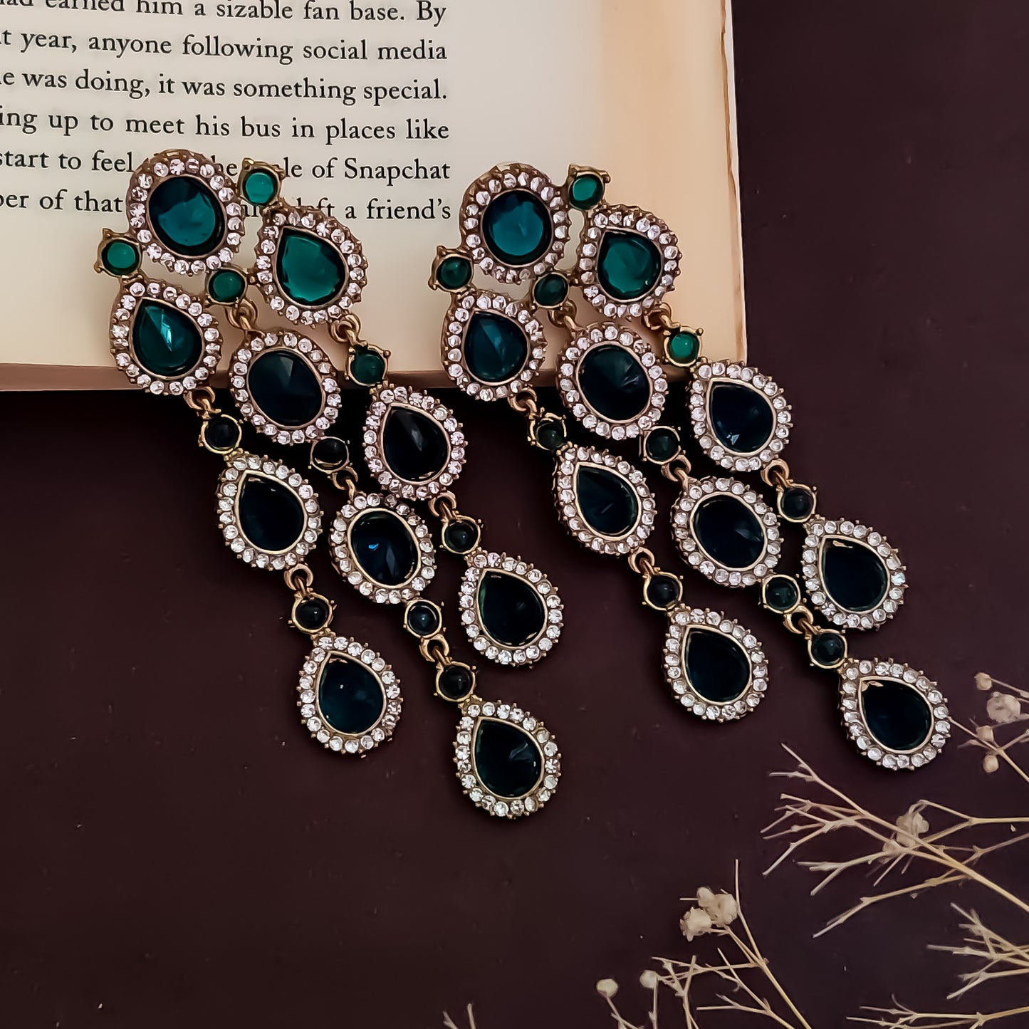 Anvi Dangler Lightweight Earring-  Peacock Blue