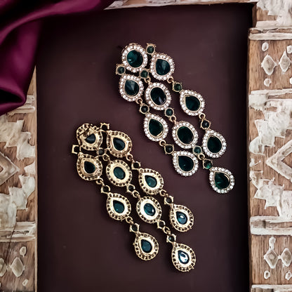 Anvi Dangler Lightweight Earring- Green