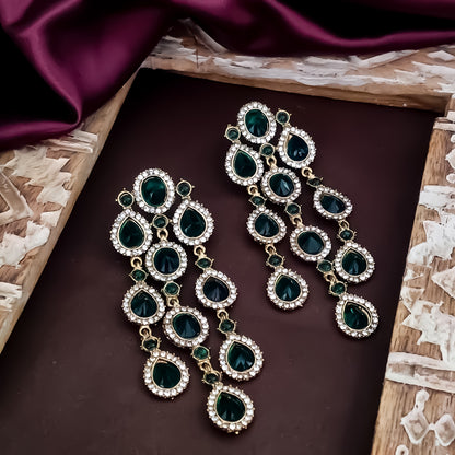 Anvi Dangler Lightweight Earring- Green