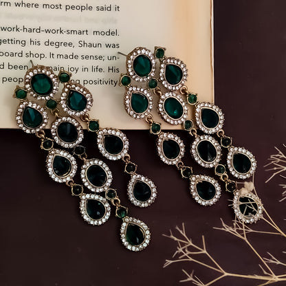 Anvi Dangler Lightweight Earring- Green