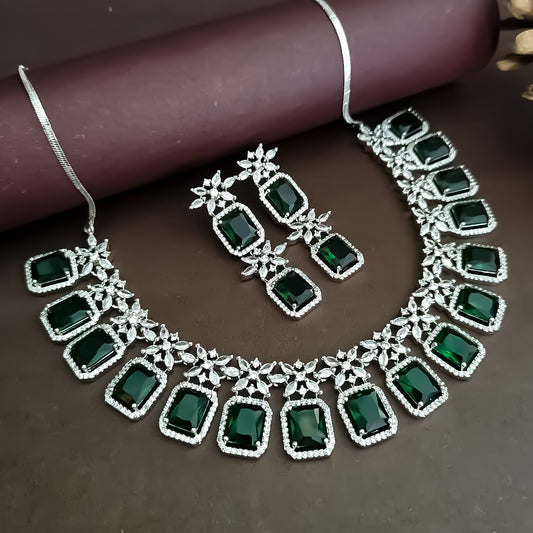 Charlotte AD Necklace Set - Emerald Green