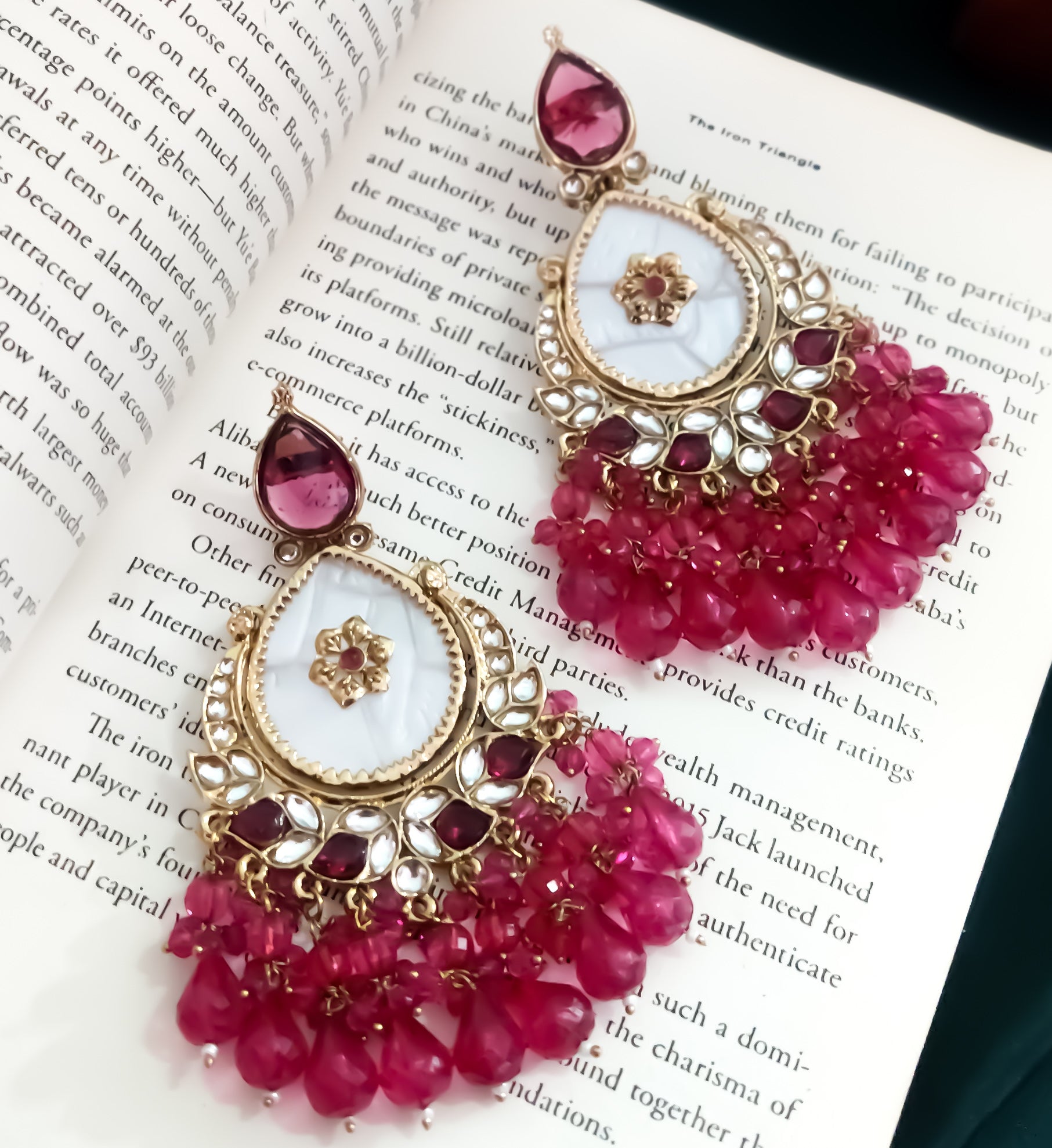 Suhana Chandbali Earrings - Wine
