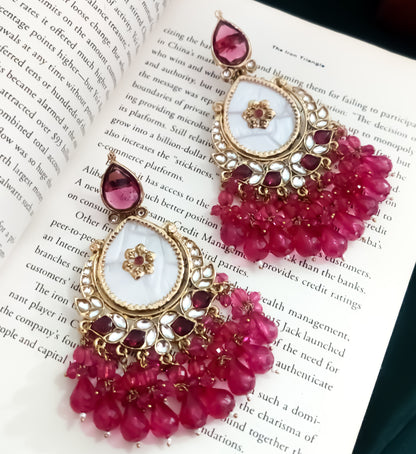 Suhana Chandbali Earrings - Wine