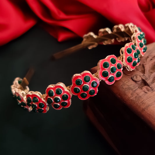 Navika Ethnic Hair Band - Green
