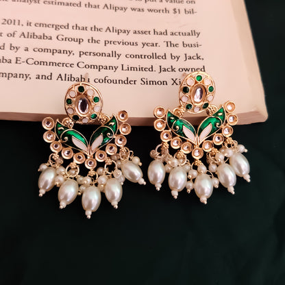 Daraksha Meenakari Hasli Necklace Set - Green