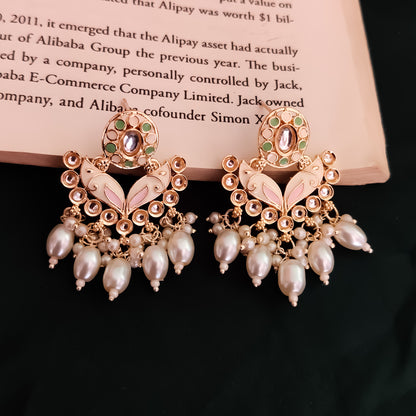 Daraksha Meenakari Hasli Necklace Set - Ivory/Golden
